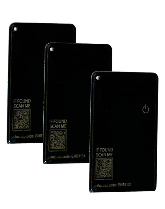Tap and Share 2-In-1 SmartTrack iCard with 'Am I Lost' - Wallet Tracker (Rechargeable battery) | 3-Pack - WORKS WITH THE APPLE® FIND MY™ APP (Black)