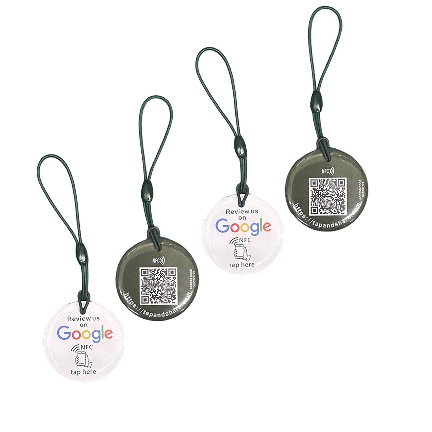 Tap and Share  Contactless Sharing Smart NFC 4x 'Review us on Google' Review Keyrings + QR code