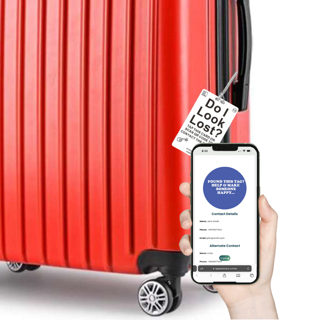 Smart NFC Do I Look Lost Luggage Tags with Smart Passive Tracking Tap and Share