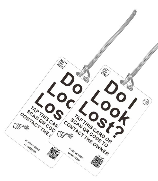 Smart NFC 'Do I Look Lost' Luggage Tags with Smart Passive Tracking | 2-Pack