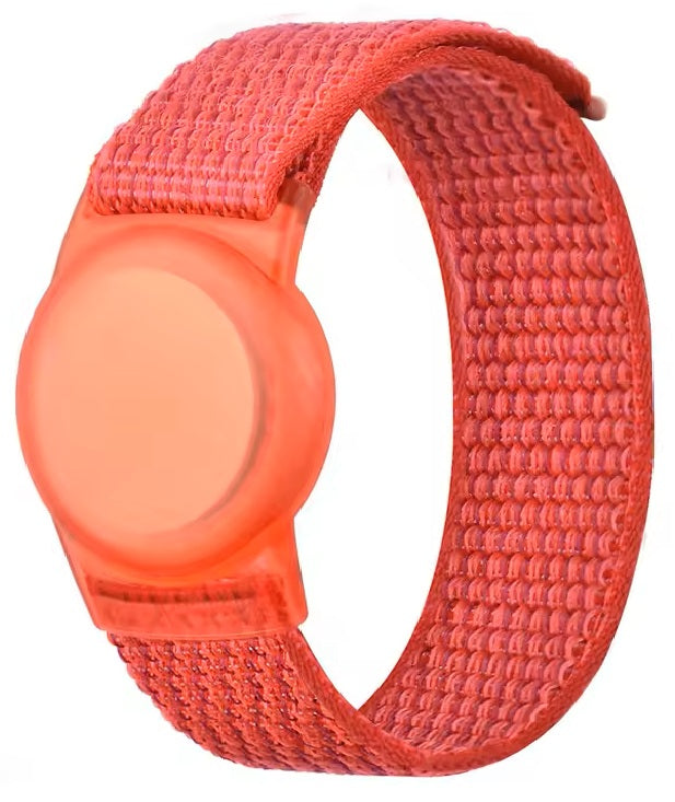 Dementia & Disability Smart Tracker Wrist/Ankle Band – Works with Apple Find My (iOS Only) | Water-Resistant, Replaceable Battery, Includes Tracking Tag - Red