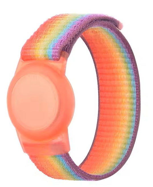 Dementia & Disability Smart Tracker Wrist/Ankle Band – Works with Apple Find My (iOS Only) | Water-Resistant, Replaceable Battery, Includes Tracking Tag - Rainbow