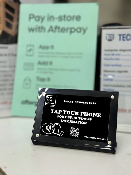 Smart Counter NFC Next Generation Business Card - Black (With Stand)