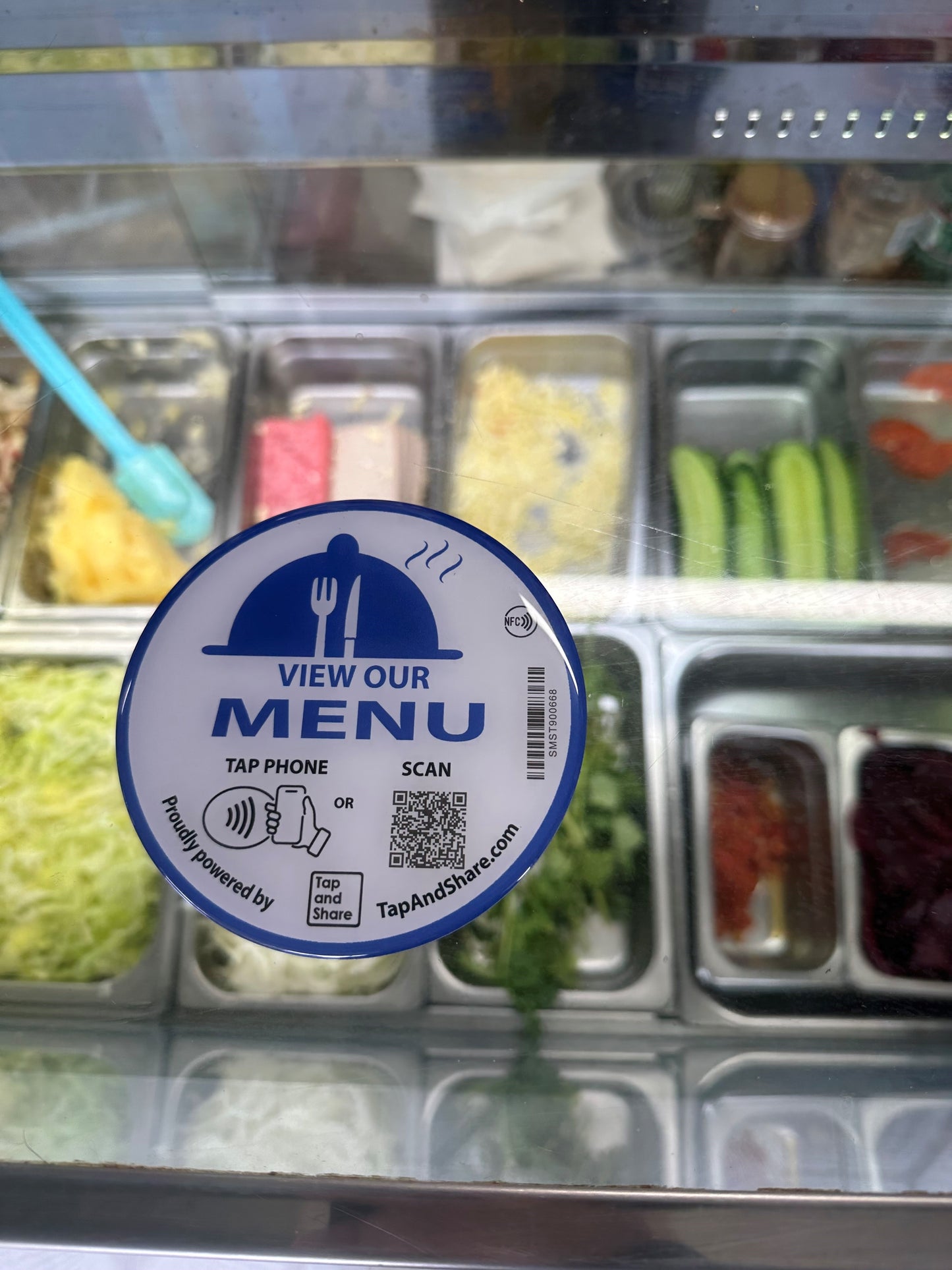 Tap and Share Contactless Sharing Smart NFC 'View our Menu' Epoxy Sticker + QR code