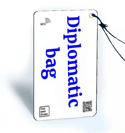 Smart NFC 'Diplomatic Bag' Luggage Tags with Smart Passive Tracking | 2-Pack