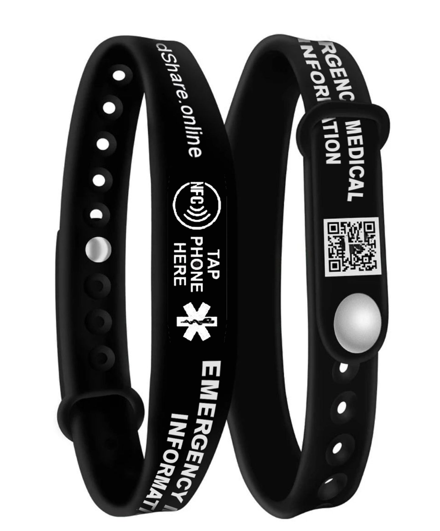 Smart NFC Emergency Medical Information Wristband ID With Passive Tracking