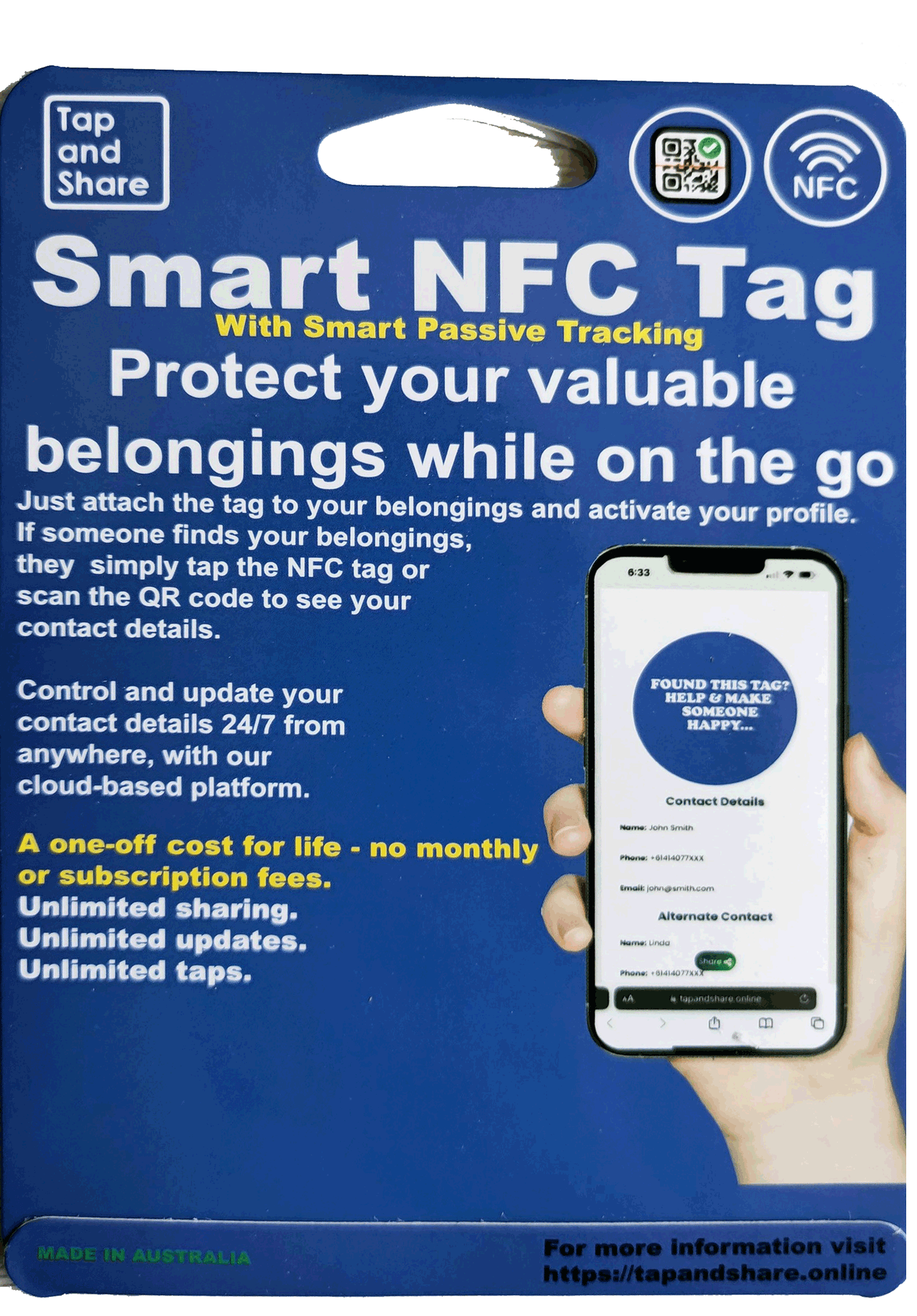 Smart NFC Tag | Luggage & Travel | Keyring Tag with Smart Passive Tracking
