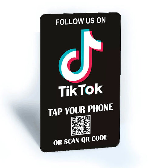 Tap and Share Contactless Sharing Smart NFC 'Follow Us on TikTok' Connect Card + QR code