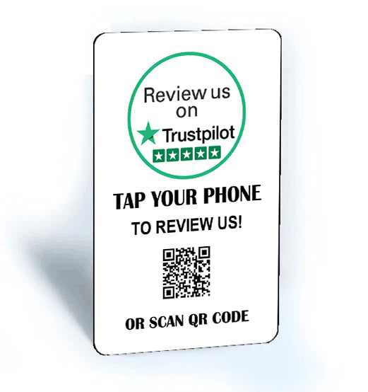 Tap and Share Contactless Smart NFC 'Review us on Trustpilot' Card + QR code