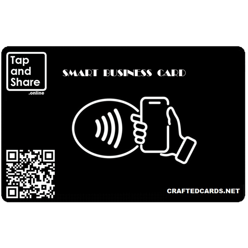 Black Contactless Sharing Smart NFC Business Card With Dynamic QR Code
