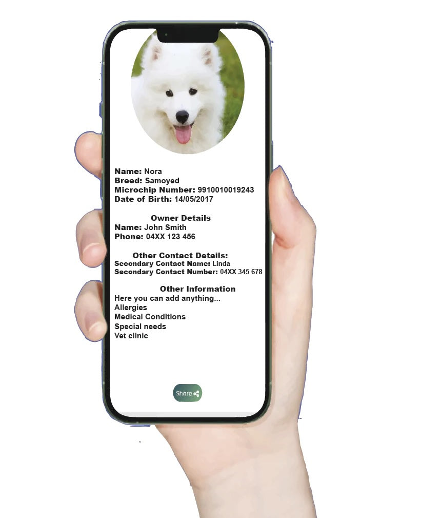 Smart  NFC Pet Tag with Smart Passive Tracking