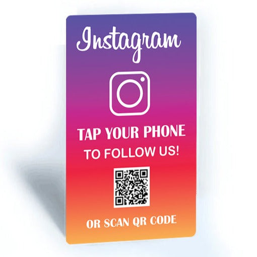 Tap and Share Contactless Sharing Smart NFC Instagram Connect Card + QR code