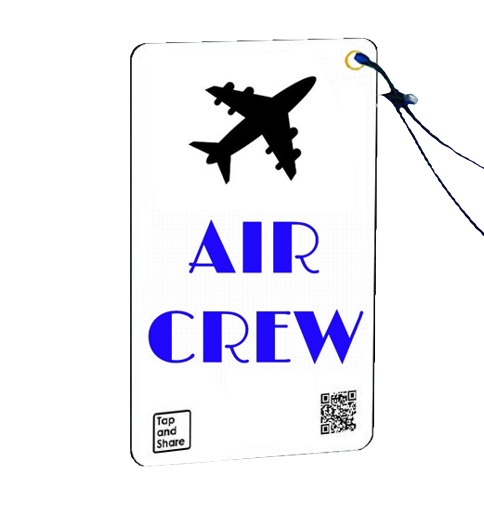 2x Blue Smart NFC 'Air Crew' Luggage Tags with Smart Passive Tracking