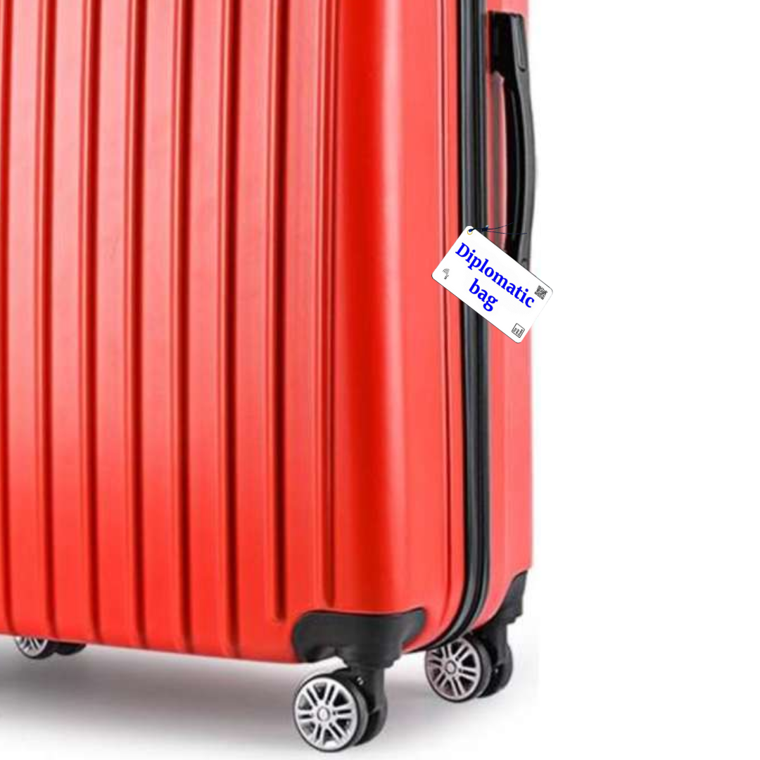 2x Smart NFC Diplomatic Bag Luggage Tags with Smart Passive